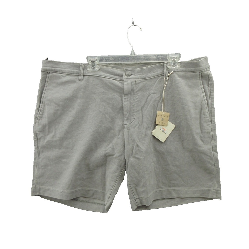 Faherty Men's Chino Shorts 42 Iron Cotton Blend Stretch Terry 7" Soft Twill New